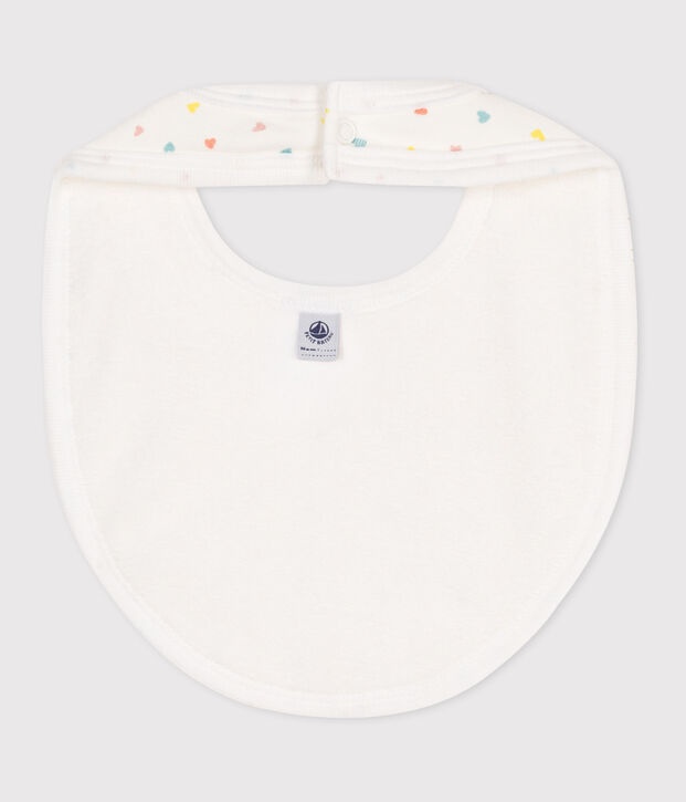 Bavoir naissance en coton imprim&eacute; bleu/bleu