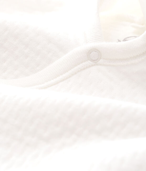 Combinaison longue bébé en tubique matelassé blanc MARSHMALLOW