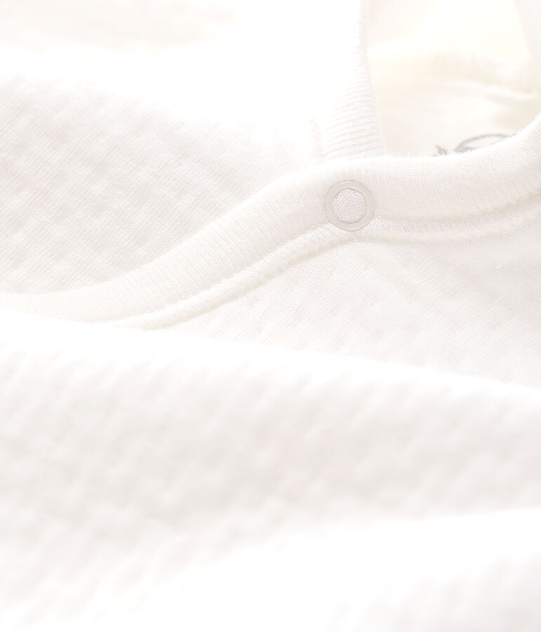 Combinaison longue b&eacute;b&eacute; en tubique matelass&eacute; blanc