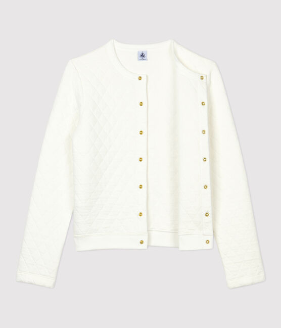 Cardigan en tubique matelassé Femme blanc MARSHMALLOW