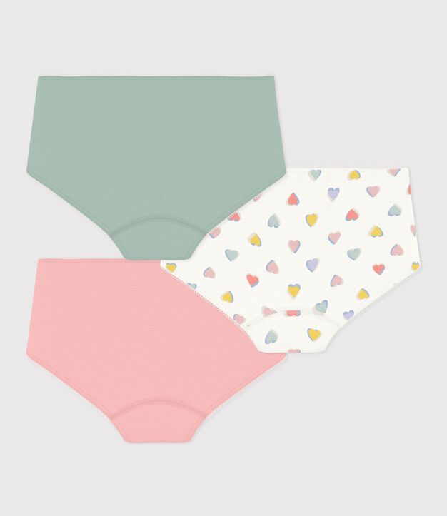 Lot de shorties enfant en coton &agrave; c&oelig;urs multicouleur