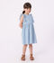 Robe sans manches enfant en coton bleu