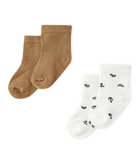 Lot de 2 paires de chaussettes bébé garçon blanc LOT