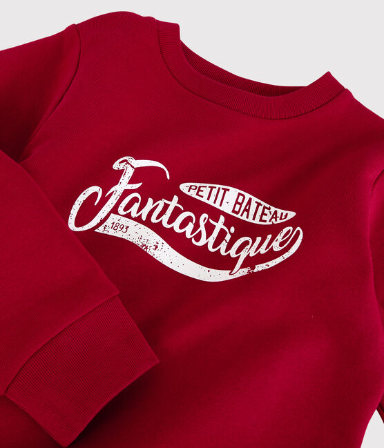 Sweatshirt en molleton enfant garçon rouge TERKUIT