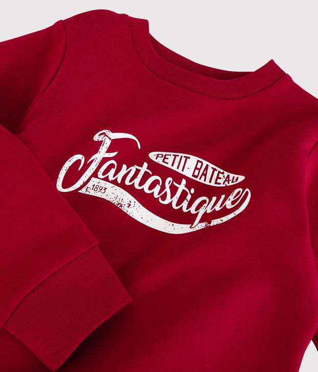 Sweatshirt en molleton enfant gar&ccedil;on rouge