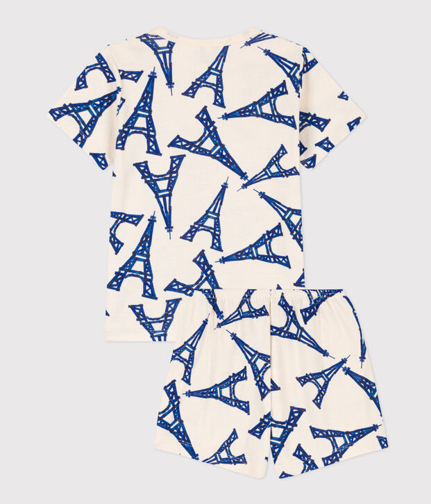 Pyjacourt Paris en coton enfant &eacute;cru/multicouleur