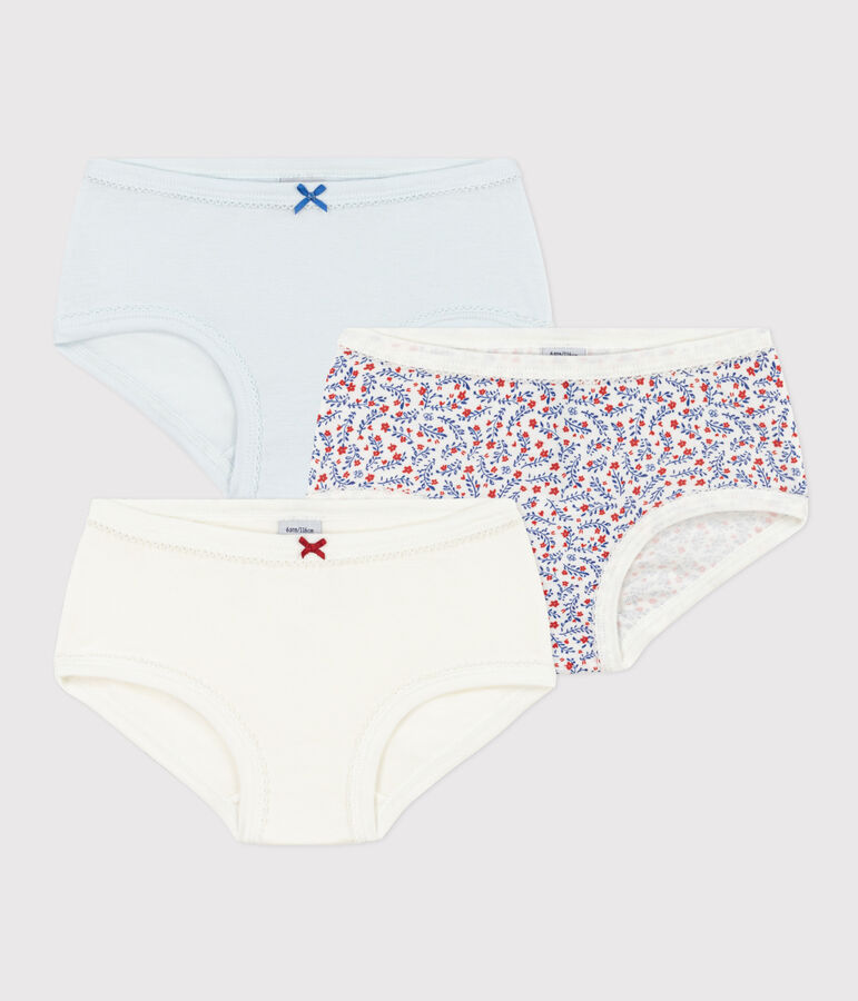 Lot de 3 culottes fleurs en coton petite fille variante 1