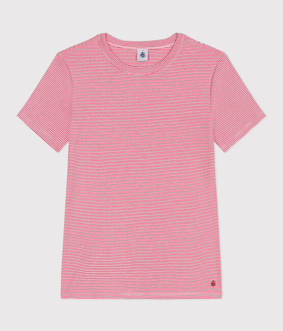 Tee-shirt Femme l'Iconique en coton rayé rose PEONIA/ MARSHMALLOW