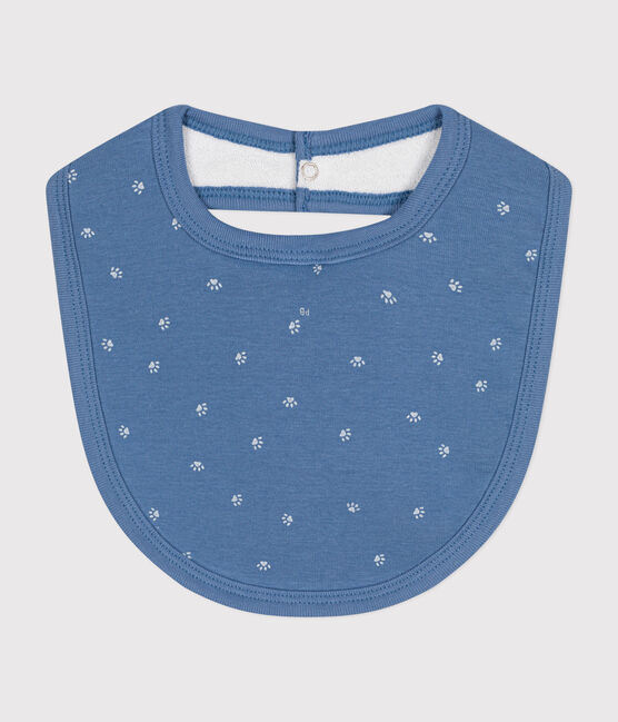 Bavoir bébé en coton bleu BEACH/ MARSHMALLOW