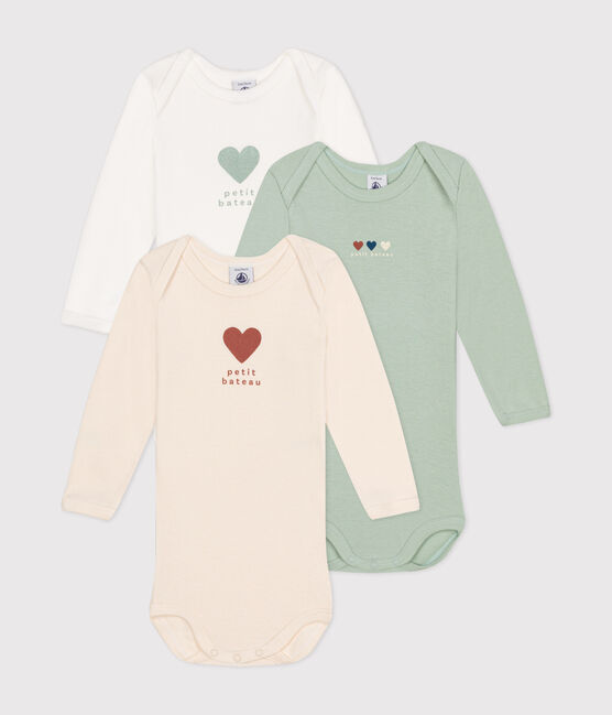 Lot de 3 bodies manches longues en coton bébé variante 1