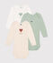 Lot de 3 bodies manches longues en coton bébé variante 1