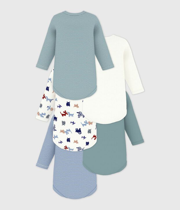 Lot de bodies manches longues en coton imprim&eacute; b&eacute;b&eacute; multicouleur