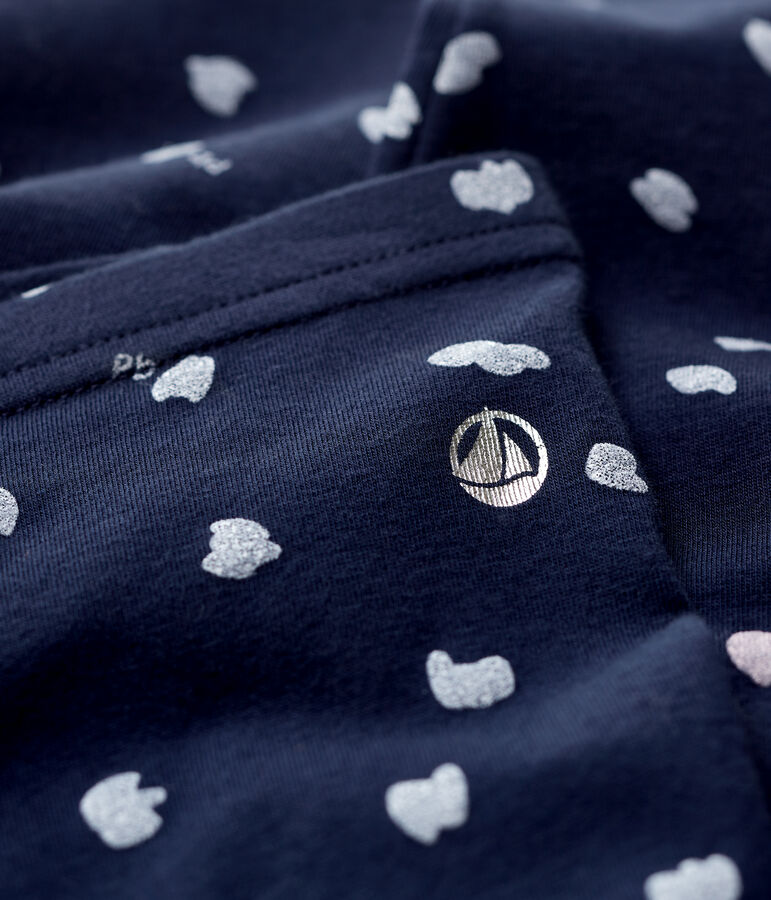 Legging en jersey &eacute;lasthanne enfant fille bleu SMOKING/blanc MULTICO