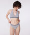 Maillot de bain deux pièces femme à rayures blanc MARSHMALLOW/bleu MEDIEVAL