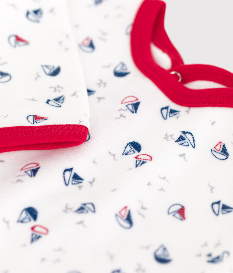 Dors bien en velours b&eacute;b&eacute; blanc/bleu/multicouleur