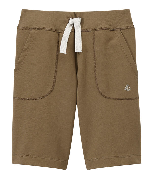 Bermuda gar&ccedil;on en jersey lourd marron