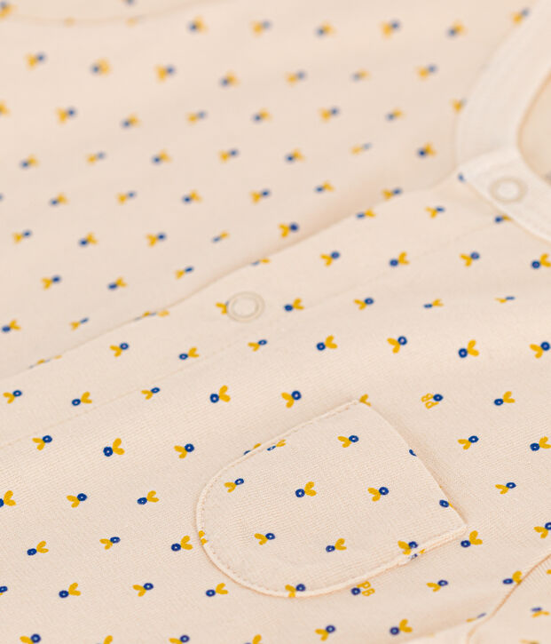 Combinaison courte en jersey l&eacute;ger b&eacute;b&eacute; &eacute;cru/multicouleur