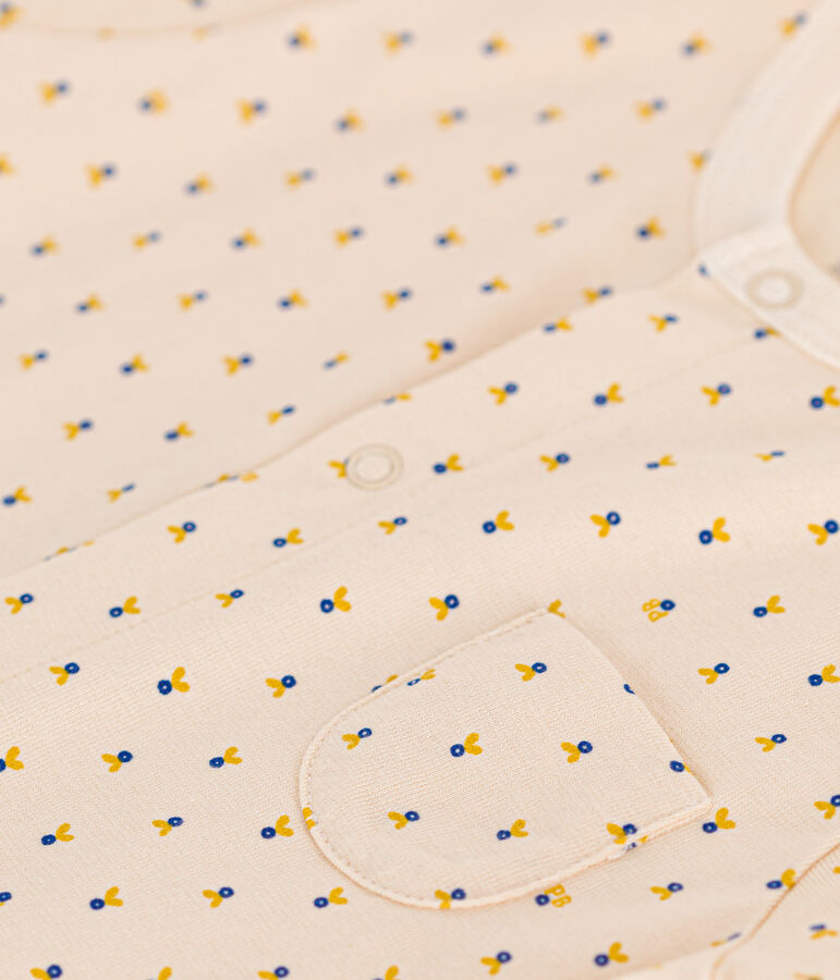 Combinaison courte en jersey l&eacute;ger b&eacute;b&eacute; &eacute;cru/multicouleur