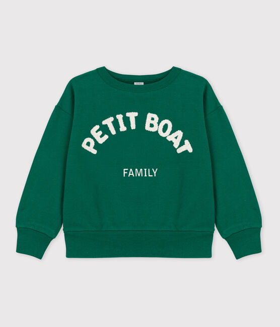Sweatshirt en molleton enfant fille / garçon vert EVERGREEN