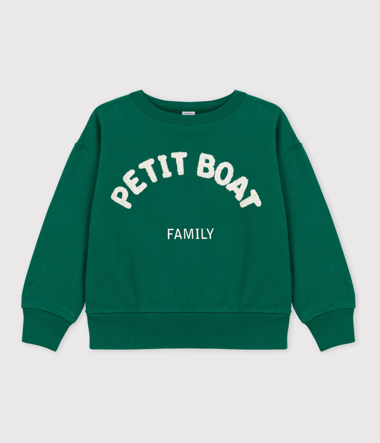 Sweatshirt en molleton enfant fille / gar&ccedil;on vert EVERGREEN