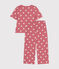 Pyjama en coton imprimé cœur femme rose ROSEWOOD/ MARSHMALLOW