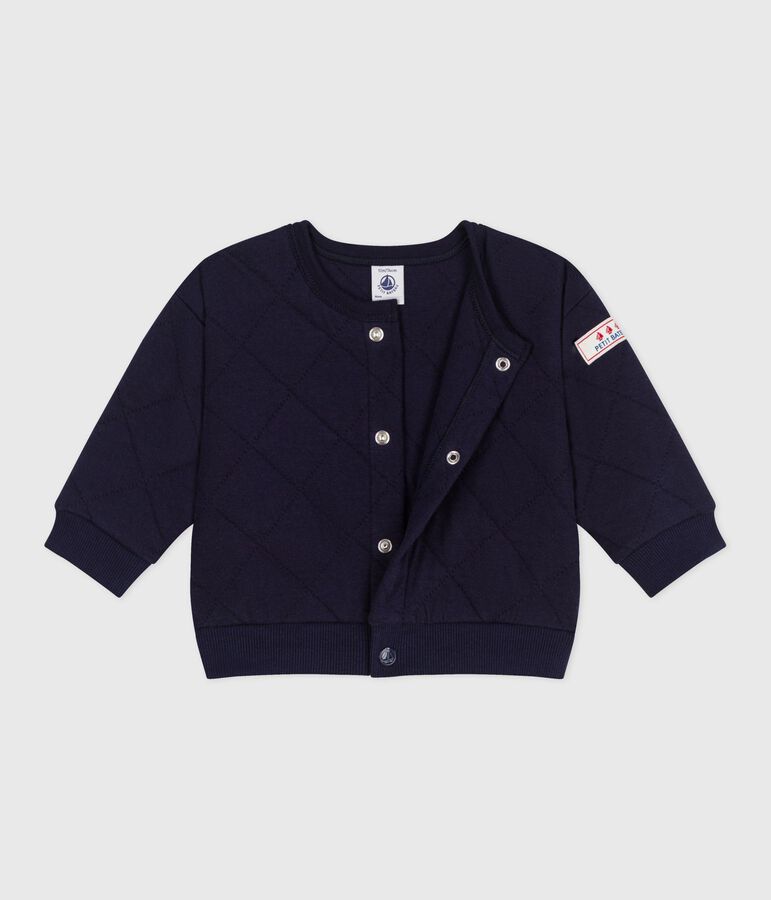Cardigan b&eacute;b&eacute; en coton &eacute;pais uni bleu SOIR