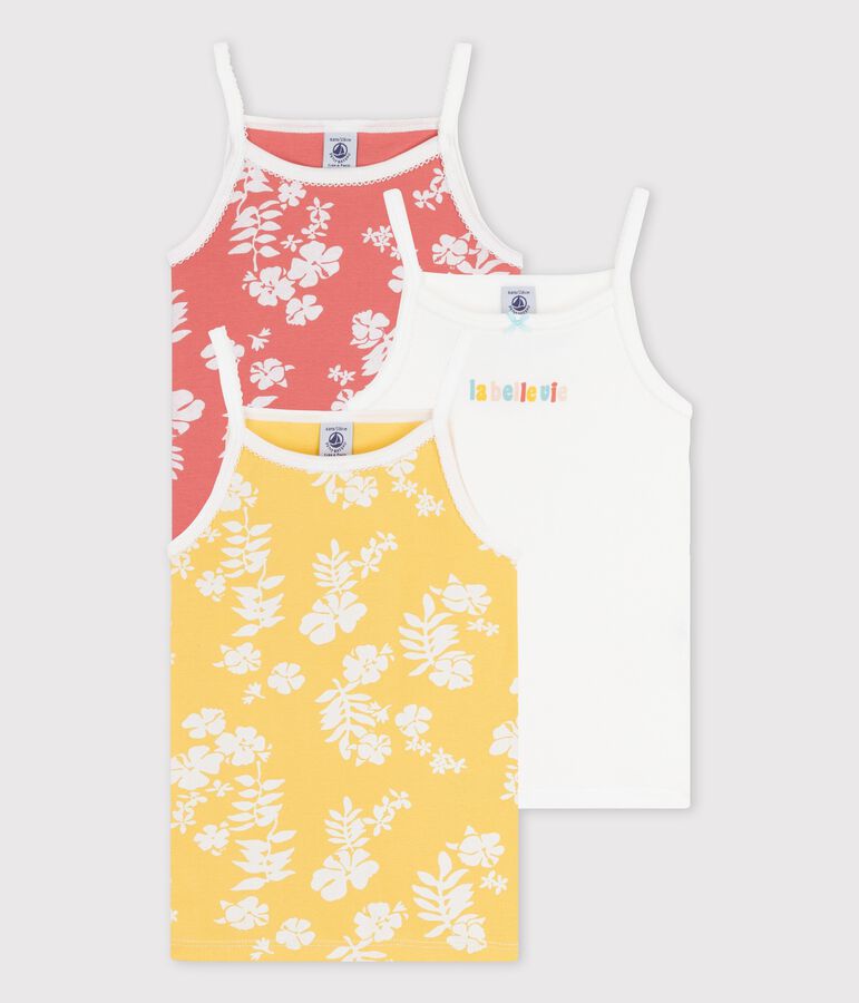 Lot de 3 chemises &agrave; bretelles Hawa&iuml; petite fille en coton multicouleur