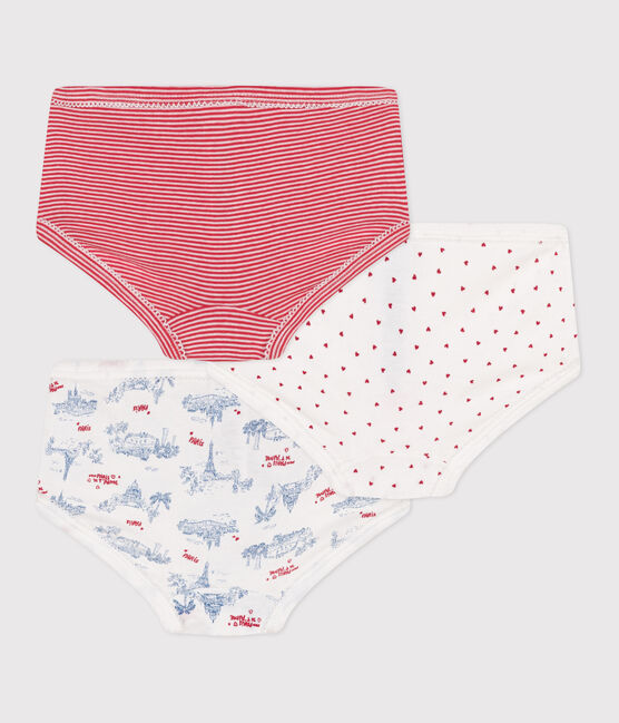Lot de 3 culottes enfant en coton taille haute imprimé Paris variante 1