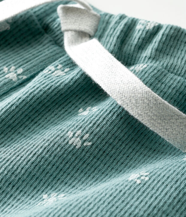 Short b&eacute;b&eacute; en maille imprim&eacute;e vert/blanc