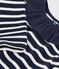 Robe manches longues bimatière enfant fille bleu SMOKING/ ARGENT