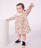 Robe b&eacute;b&eacute; en coton manches longues imprim&eacute;e &agrave; fleurs blanc/multicouleur