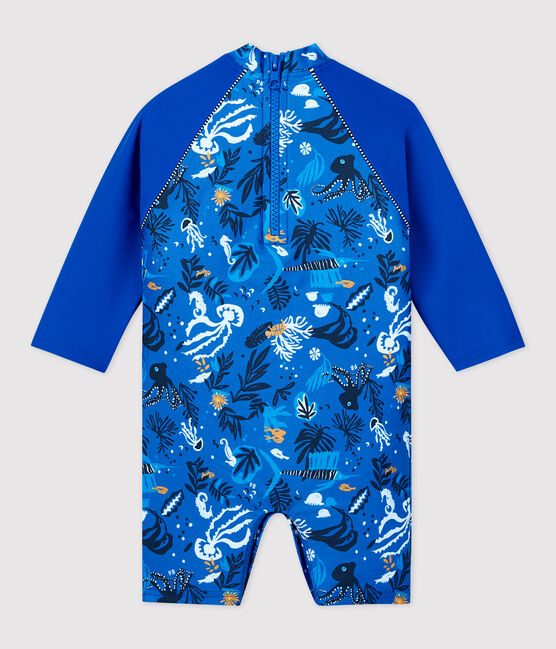 Combinaison anti-UV écoresponsable bébé garçon bleu SURF/blanc MULTICO