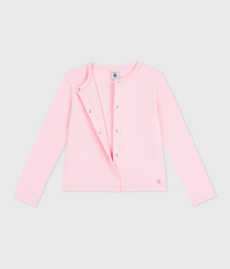 Cardigan enfant en coton uni rose MARQUISE