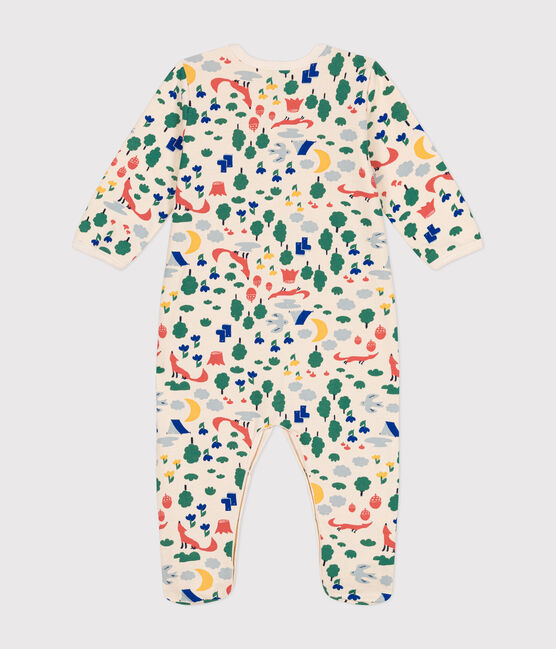 Pyjama en molleton gratté imprimé forêt bébé blanc AVALANCHE/ MULTICO