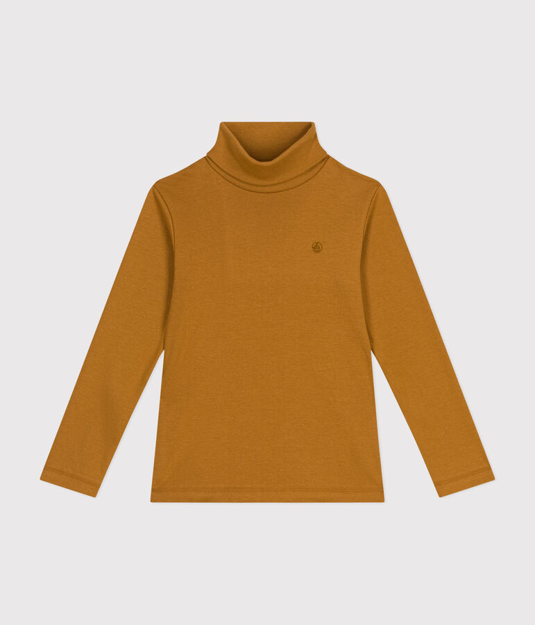 Sous-pull en coton enfant fille / gar&ccedil;on marron CUIVRE