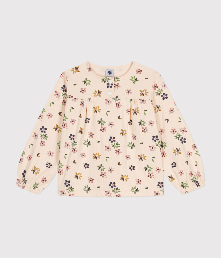 Blouse manches longues en tubique enfant fille blanc AVALANCHE/ MULTICO