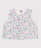 Veste bébé sans manches en popeline imprimé à fleurs blanc MARSHMALLOW/blanc MULTICO