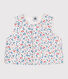 Veste bébé sans manches en popeline imprimé à fleurs