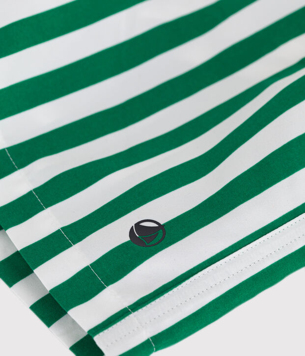 Short de bain enfant &agrave; rayures vert/vert