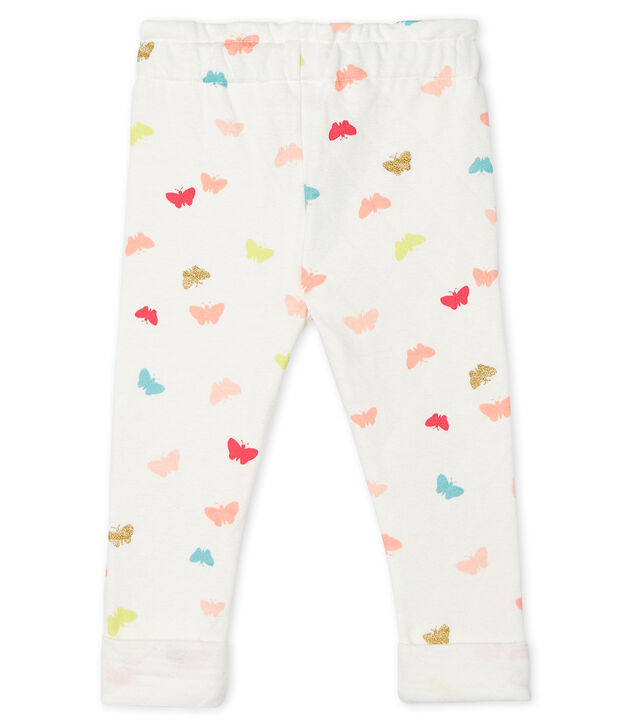 Pantalon b&eacute;b&eacute; fille imprim&eacute; blanc/multicouleur