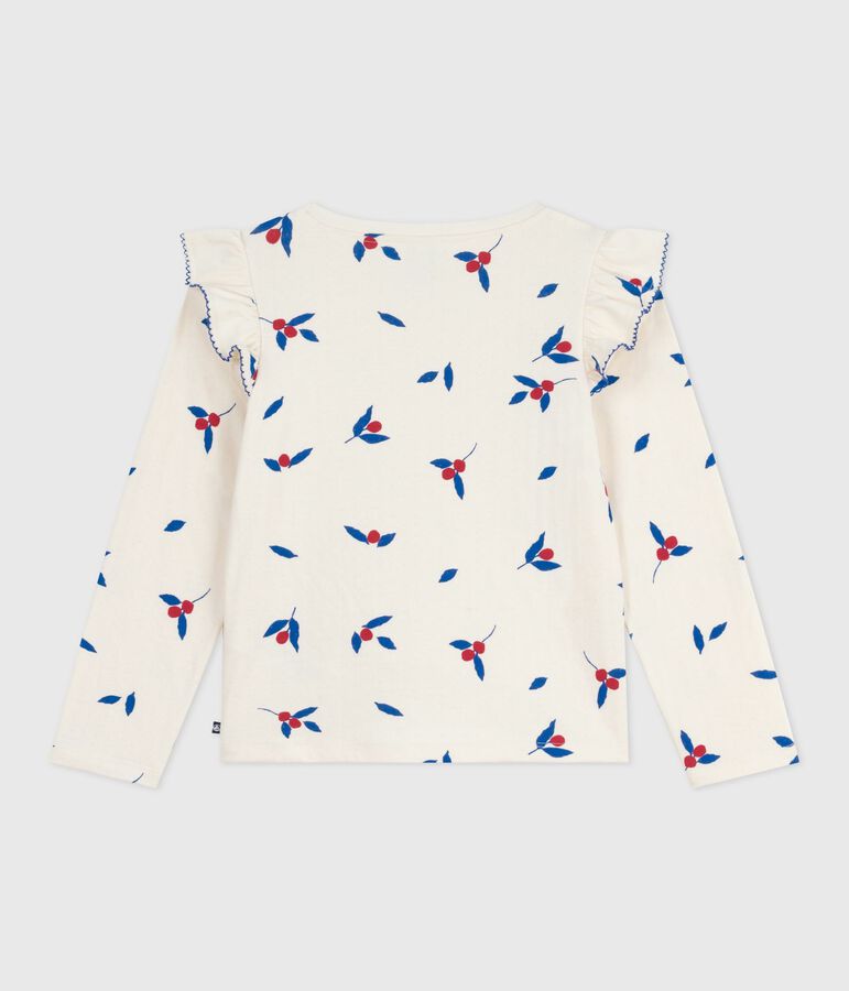 Tee-shirt enfant manches longues en coton imprim&eacute; MILK/ MULTICO