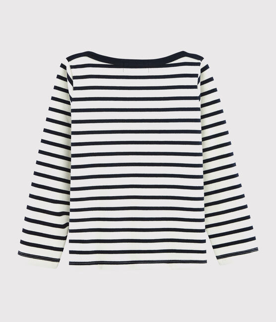 Marinière iconique enfant garçon blanc MARSHMALLOW/bleu SMOKING