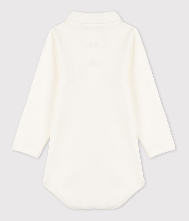 Body b&eacute;b&eacute; col polo en coton uni blanc