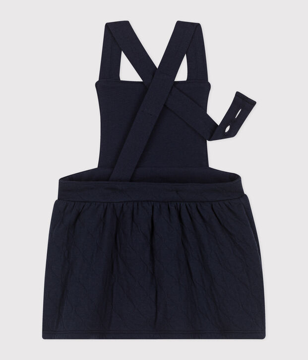 Robe sans manche b&eacute;b&eacute; imprim&eacute;e en tubique matelass&eacute; bleu marine