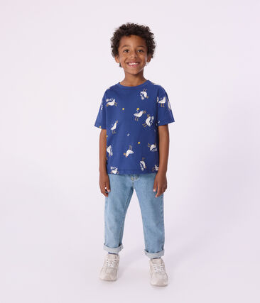 Tee-shirt enfant manches courtes en coton imprimé mouettes
