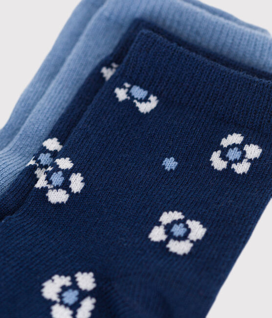 2 paires de chaussettes bébé fille en coton à fleurs variante 1