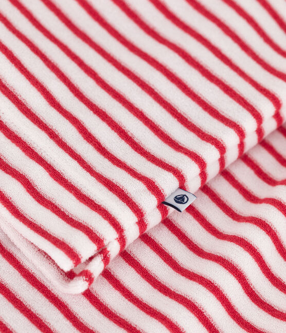 Pyjama short enfant en coton à rayures rouge MARSHMALLOW/ SPI