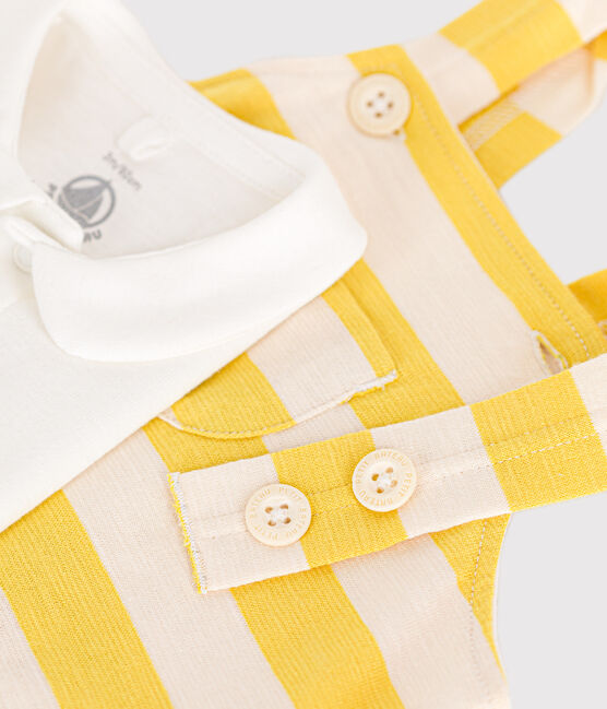 Ensemble salopette en jersey flammé bébé jaune NECTAR/ AVALANCHE
