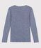 T-shirt en laine et coton rayée Femme bleu SMOKING/blanc MARSHMALLOW