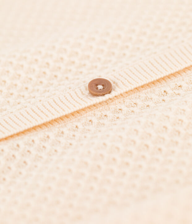 Cardigan en coton enfant fille &eacute;cru